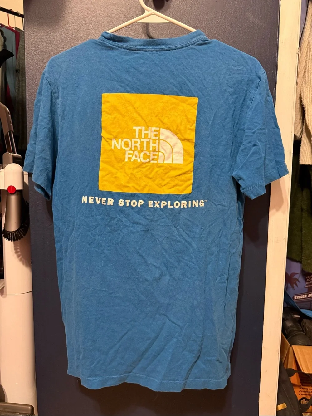 The North Face Men's Short Sleeve Tee - Sky Blue with White Logo